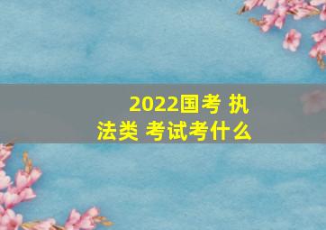 2022国考 执法类 考试考什么